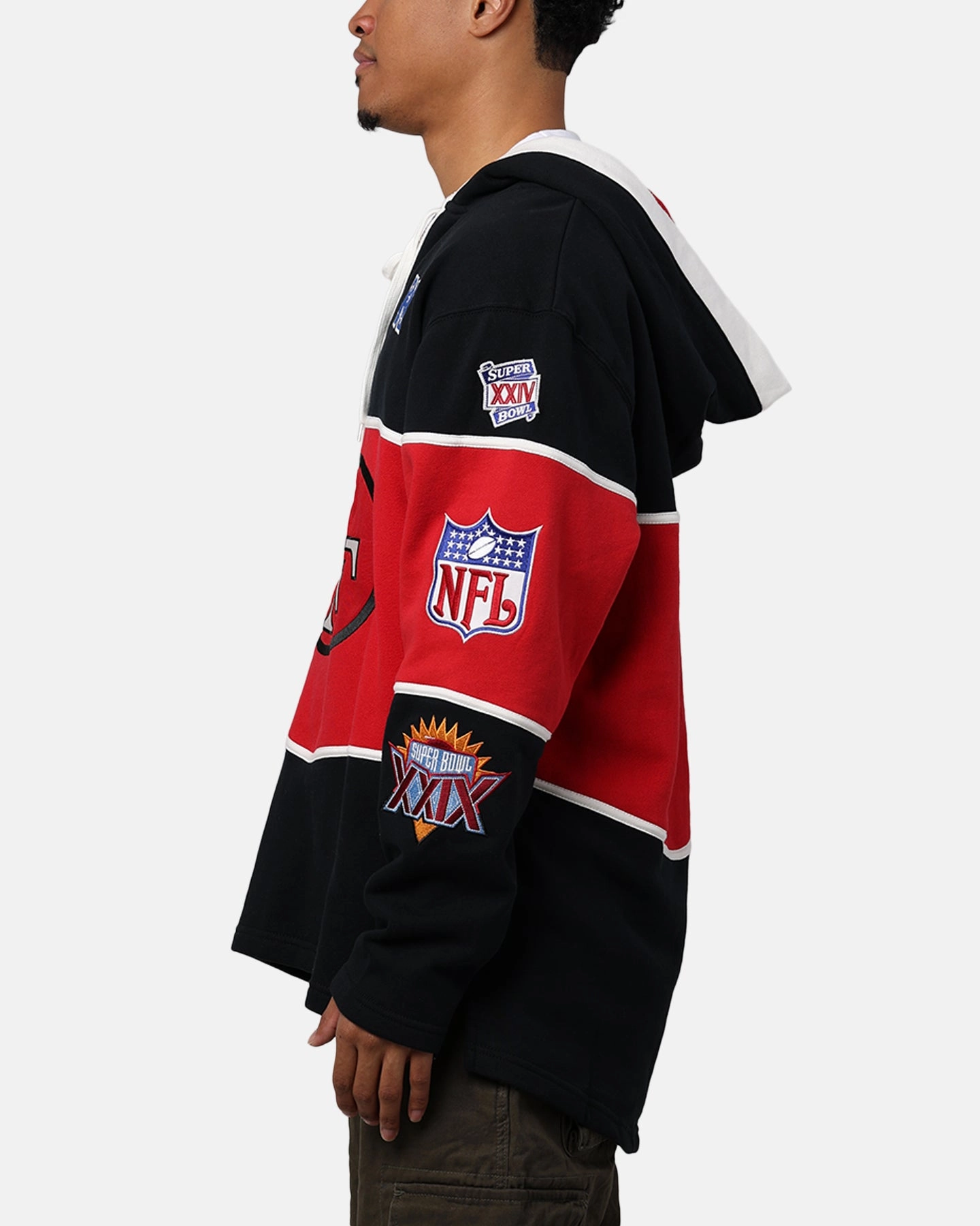 47 Brand San Francisco 49ers Super Bowl Gridiron Lacer Hoodie Jet Black