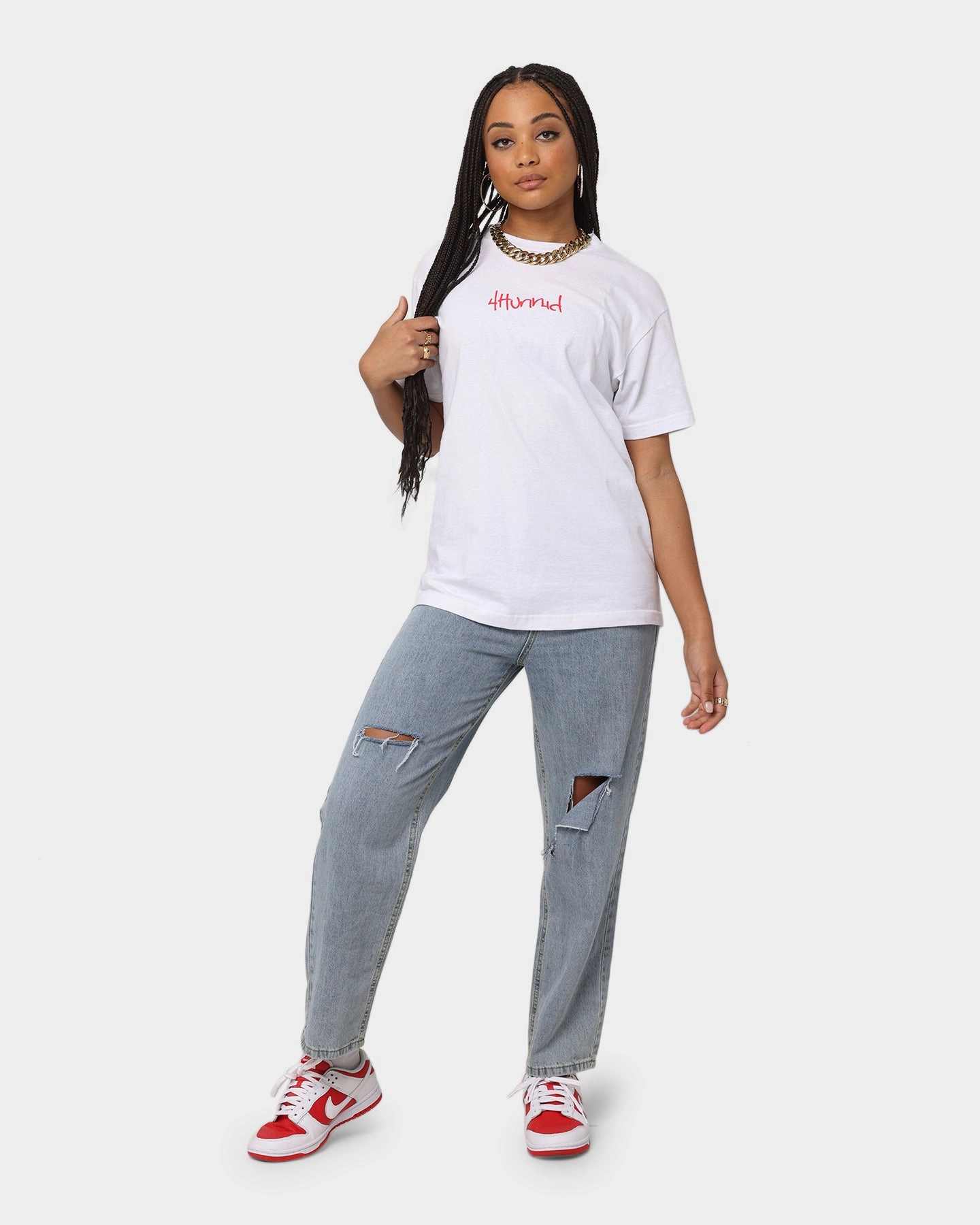 4HUNNID Street Short Sleeve T-Shirt White