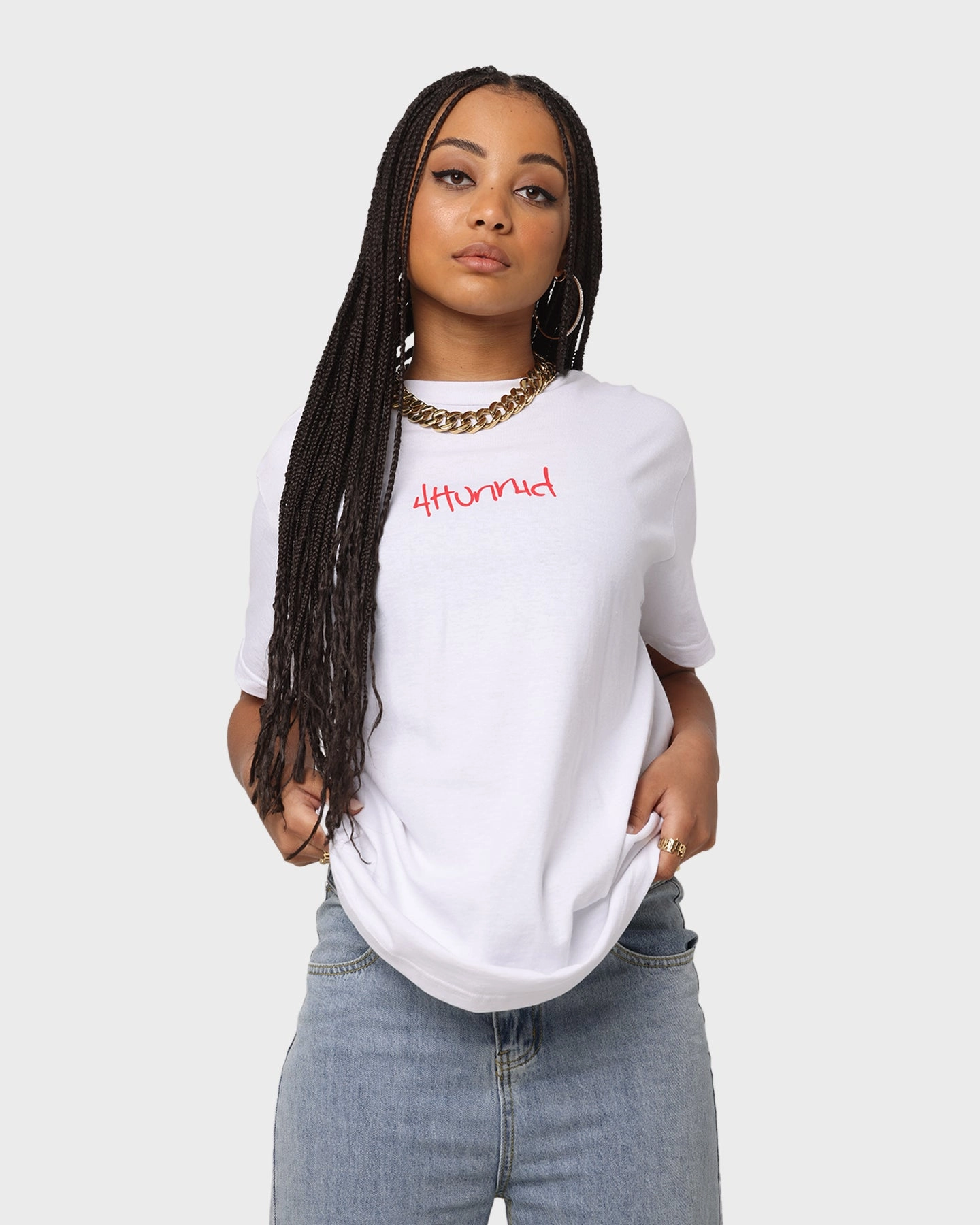 4HUNNID Street Short Sleeve T-Shirt White