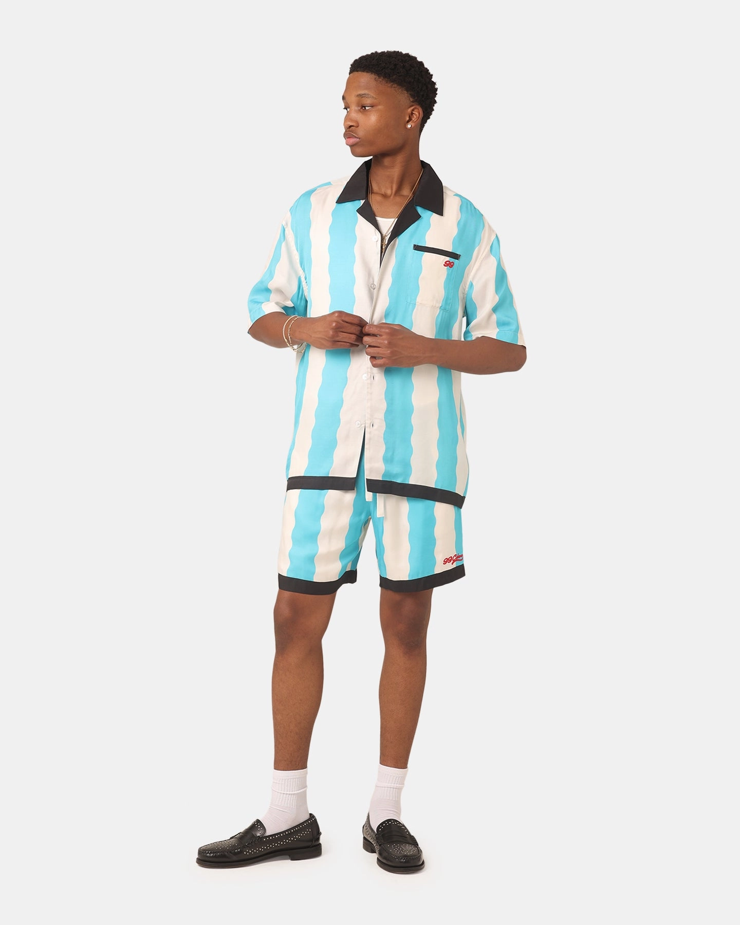 99 Cabana Bowling Shorts Light Blue/Off White