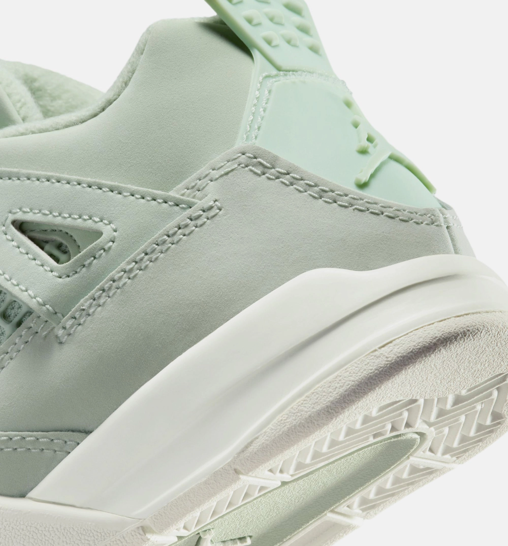 Air Jordan 4 Retro Abundance Preschool Lifestyle Shoe - Seafoam/Sail/Metallic Silver