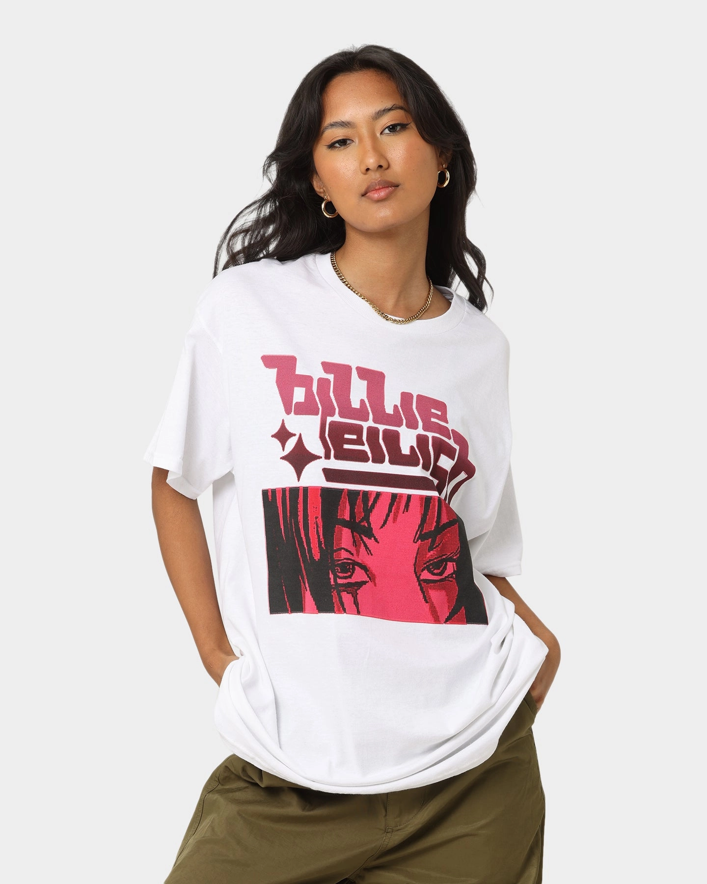 Billie Eilish Anime Logo T-Shirt White