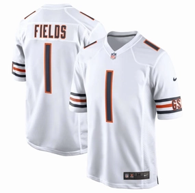 Chicago Bears Justin Fields Mens Nike White Replica Game Jersey