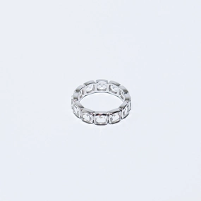 Cushion Band Ring - Rock Crystal