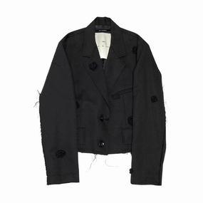 Daisy Cropped Drill Blazer 'Black'