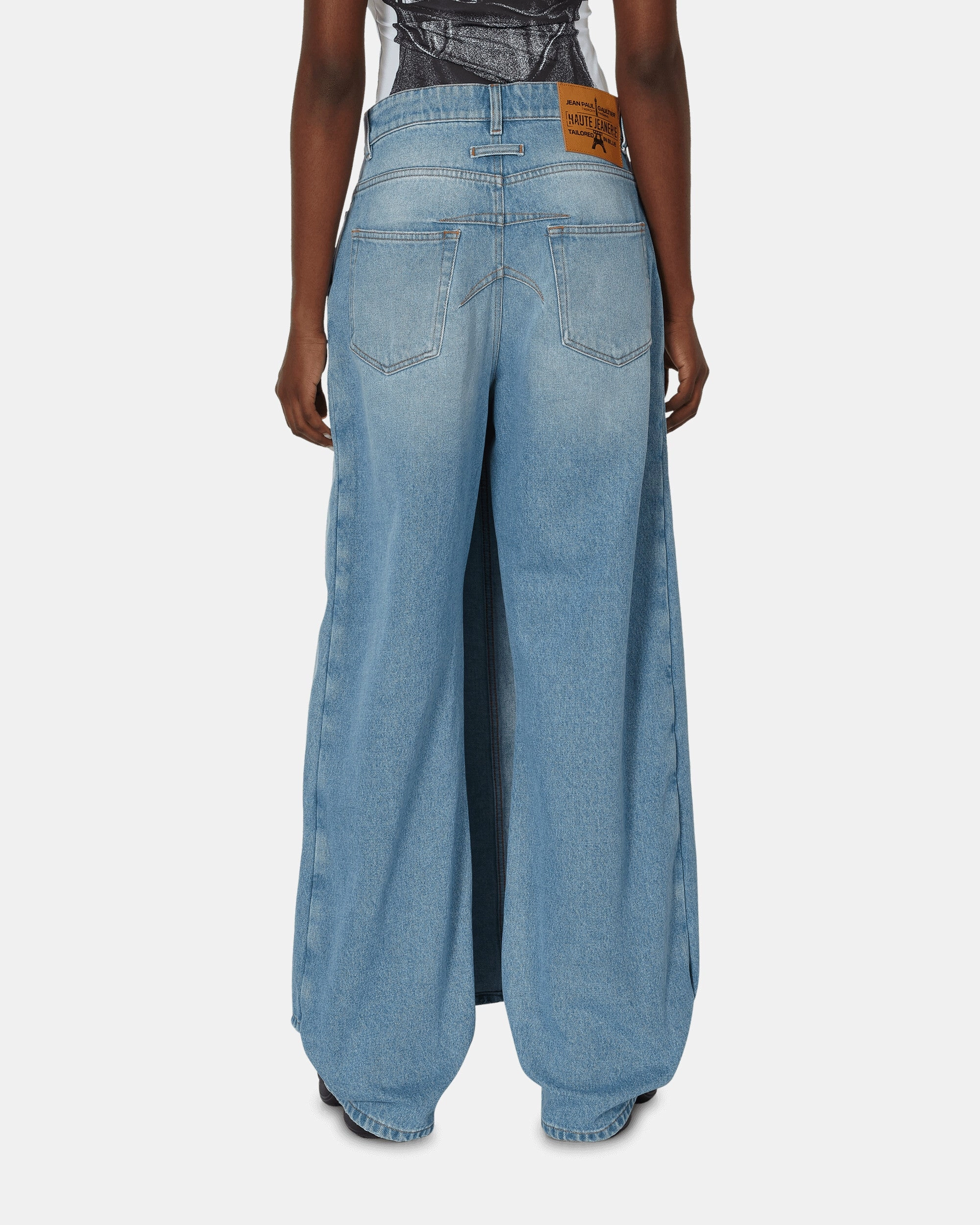 Denim Pant Skirt Light Blue