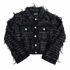 Destroyed Washed Denim Jacket 'Black'
