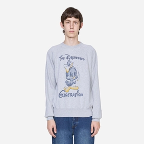 Destroyed Weedie Pie Raglan Sweat Light Grey Marl