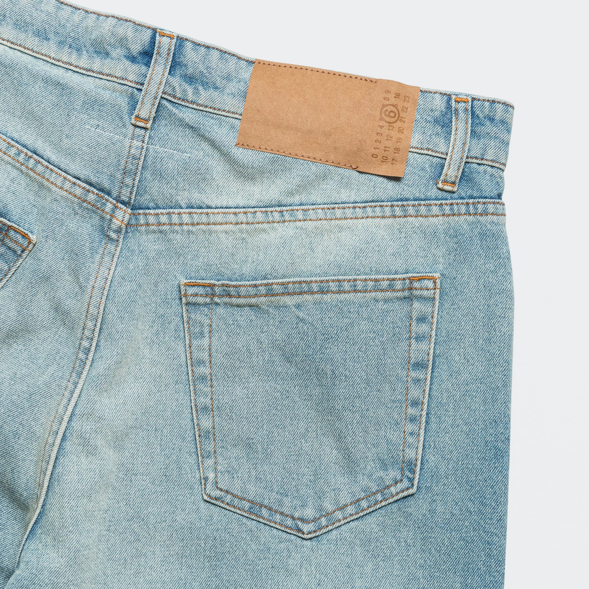 Drawstring Denim Shorts - Light Blue