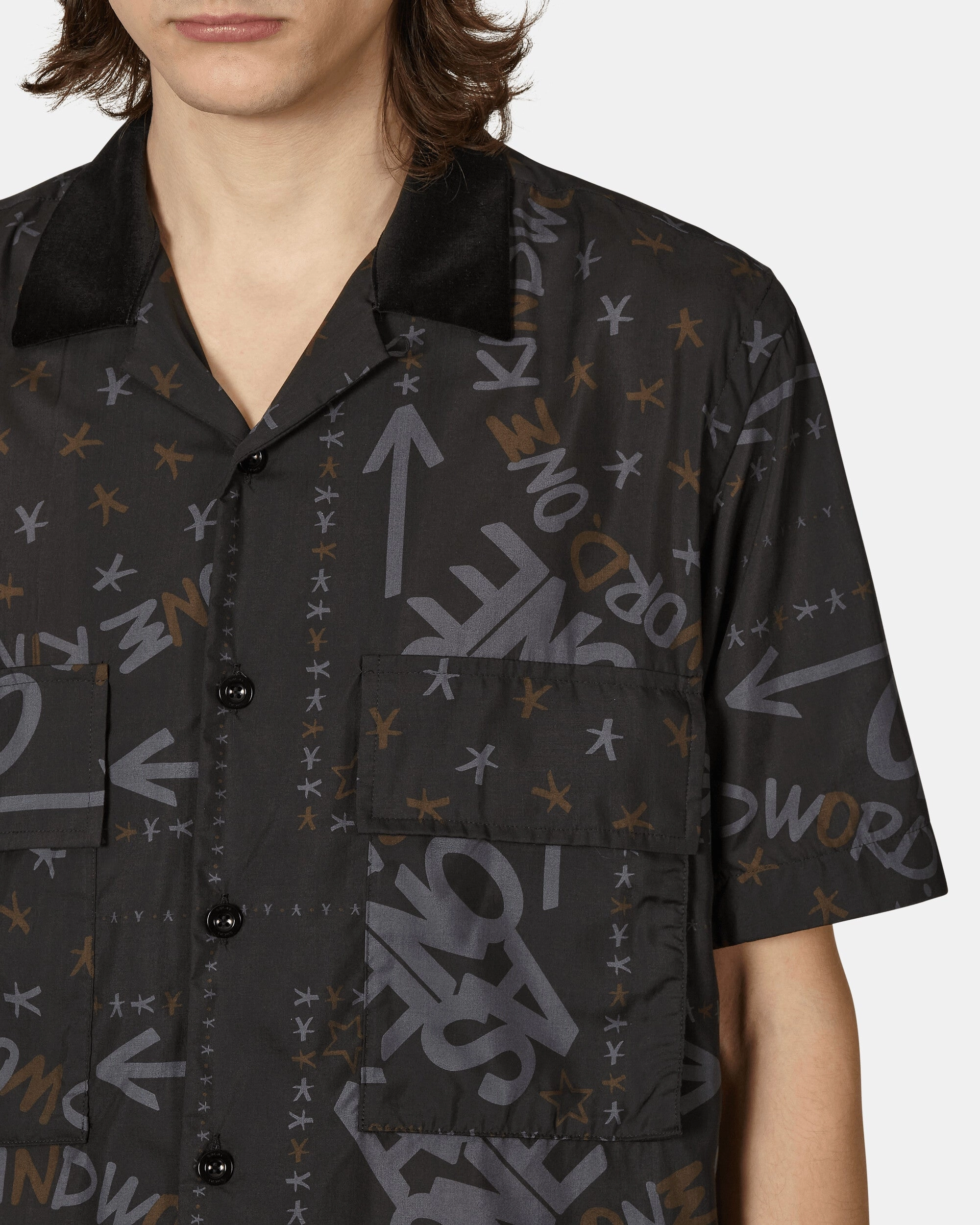 Eric Haze Bandana Print Shirt Black
