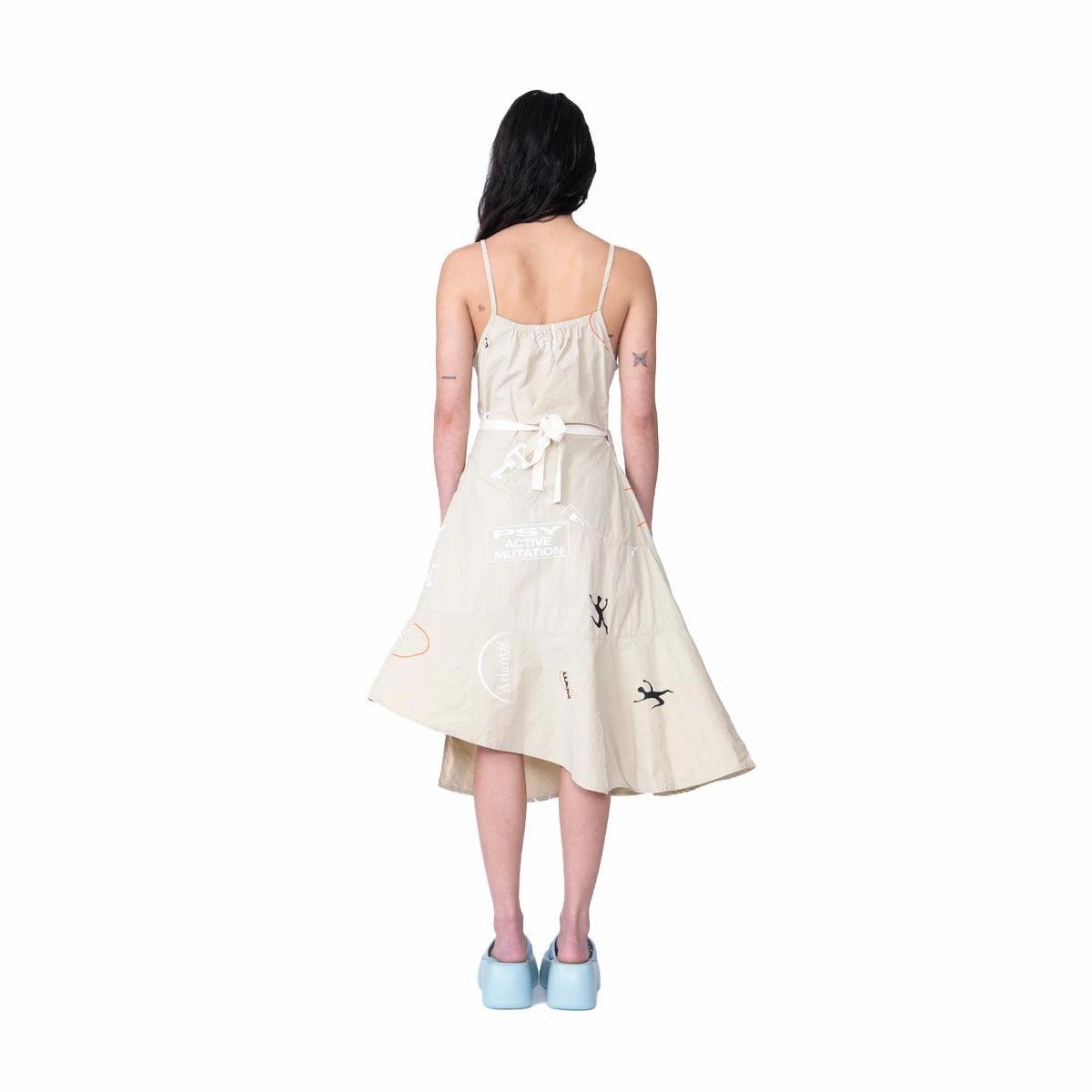 Floating Assemblage Wrap Dress 'Almond'