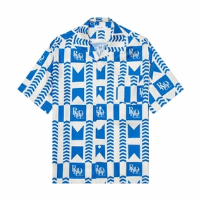 Grasse Silk Shirt 'Blue Ivory'
