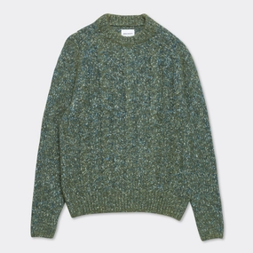 Ivar Cotton Alpaca Cable Sweater - Spruce Green