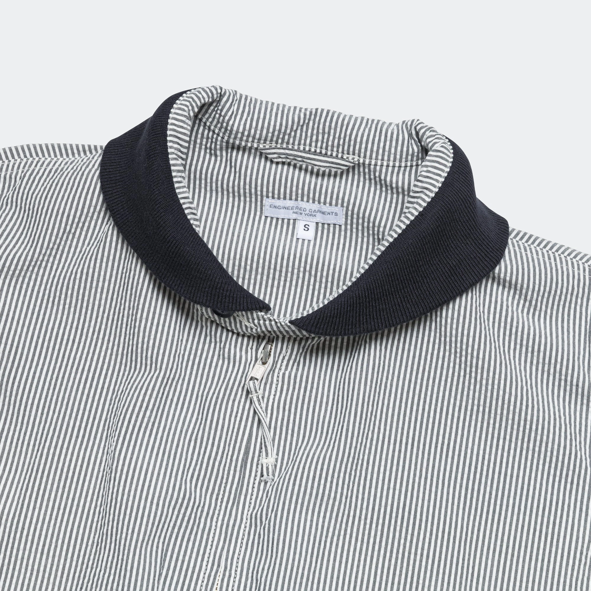 LL Jacket - Navy Cotton Seersucker Stripe