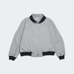 LL Jacket - Navy Cotton Seersucker Stripe
