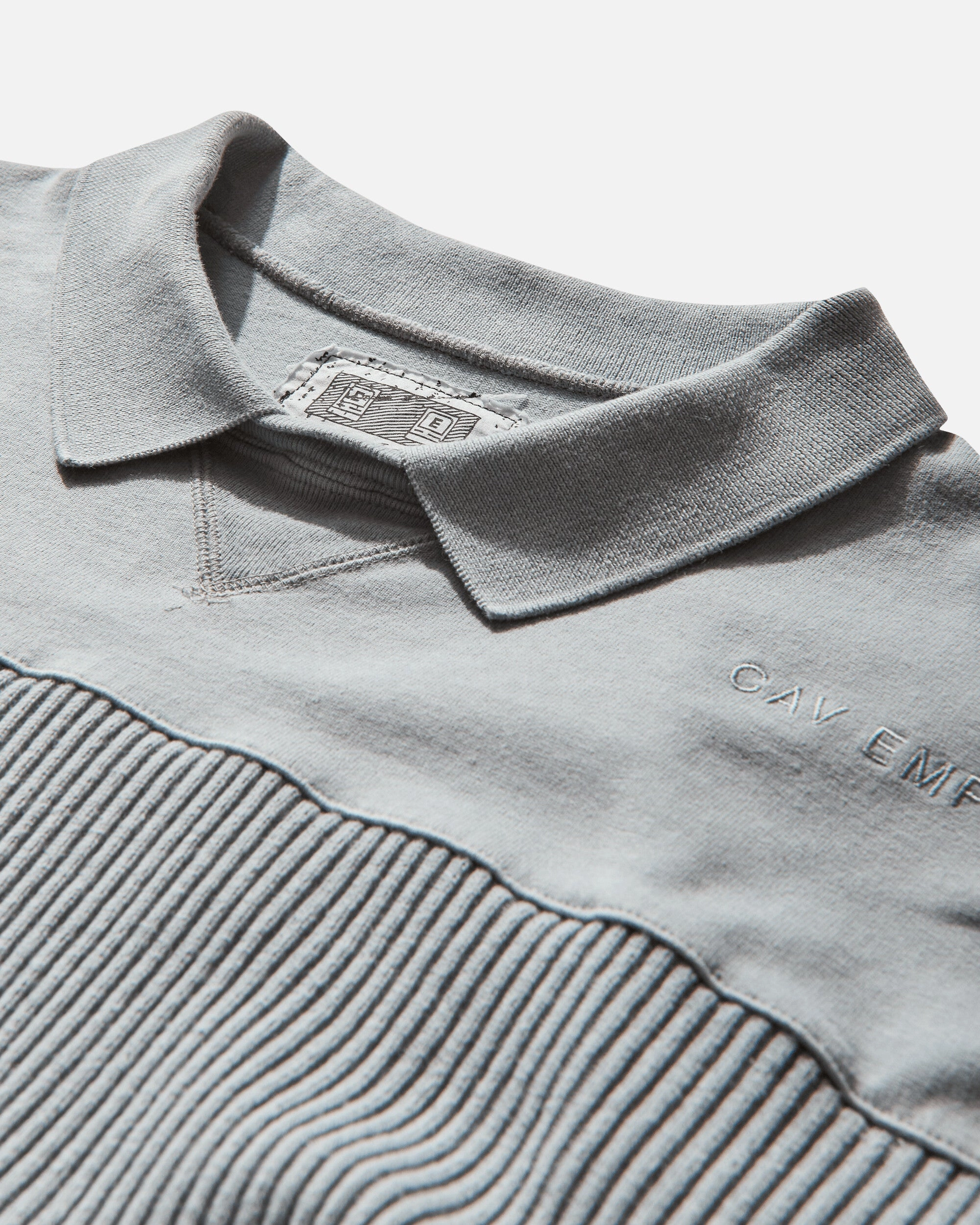 Men's Overdye Collared Light Crewneck Sweatshirt Grey