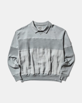 Men's Overdye Collared Light Crewneck Sweatshirt Grey