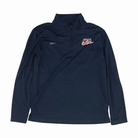 Navy Solid 1/4 Zip Pullover