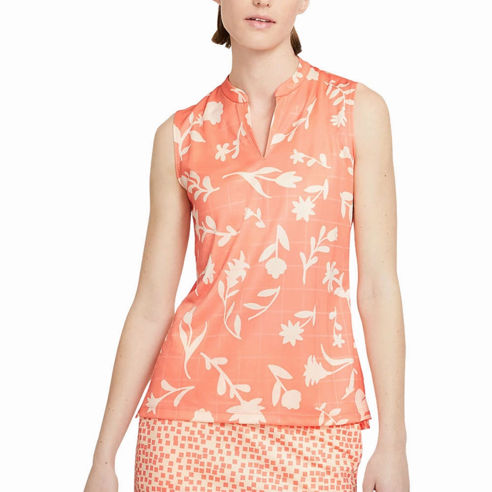 Nike Breathe Printed Golf Polo Crimson Bliss/Crimson Tint - SS21 Women