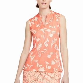 Nike Breathe Printed Golf Polo Crimson Bliss/Crimson Tint - SS21 Women
