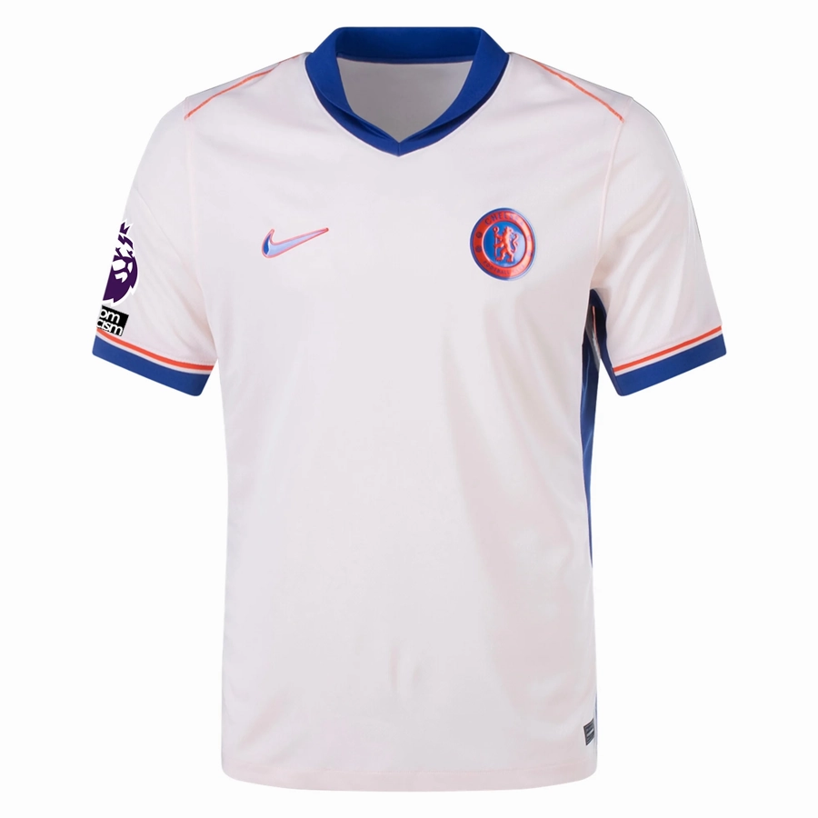Nike Chelsea Away Jersey w/ EPL   No Room For Racism Patches 24/25 (Guava Ice/Rush Blue)