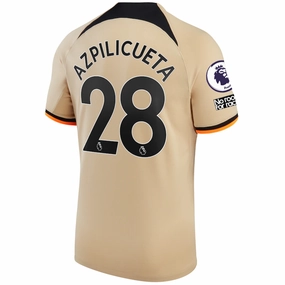 Nike Chelsea Azpilicueta Third Jersey w/ EPL   No Room For Racism   Club World Cup Patches 22/23 (Sesame/Black)