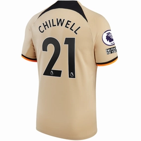 Nike Chelsea Ben Chilwell Third Jersey w/ EPL   No Room For Racism   Club World Cup Patches 22/23 (Sesame/Black)