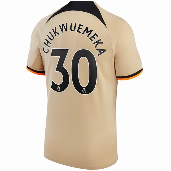 Nike Chelsea Chukwuemeka Third Jersey w/ EPL   No Room For Racism   Club World Cup Patches 22/23 (Sesame/Black)