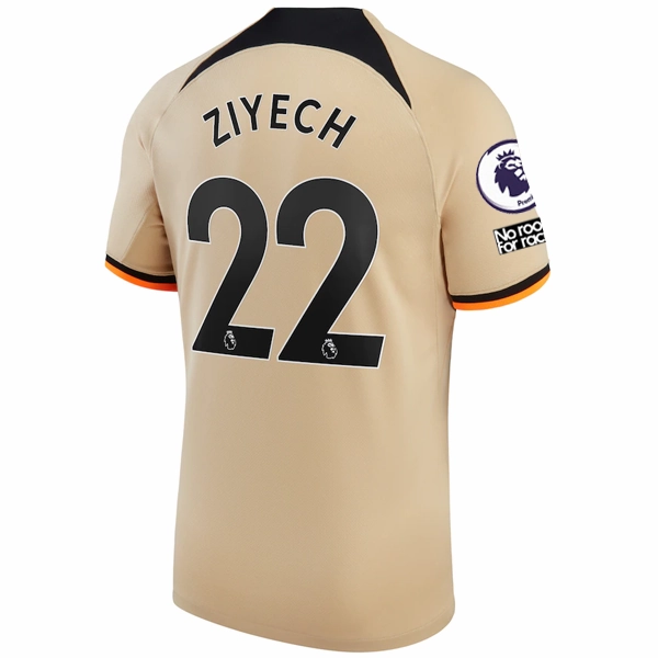 Nike Chelsea Hakim Ziyech Third Jersey w/ EPL   No Room For Racism   Club World Cup Patches 22/23 (Sesame/Black)