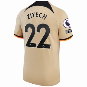 Nike Chelsea Hakim Ziyech Third Jersey w/ EPL   No Room For Racism   Club World Cup Patches 22/23 (Sesame/Black)