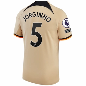 Nike Chelsea Jorginho Third Jersey w/ EPL   No Room For Racism   Club World Cup Patches 22/23 (Sesame/Black)