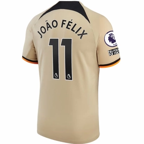Nike Chelsea João Félix Third Jersey w/ EPL   No Room For Racism   Club World Cup Patches 22/23 (Sesame/Black)