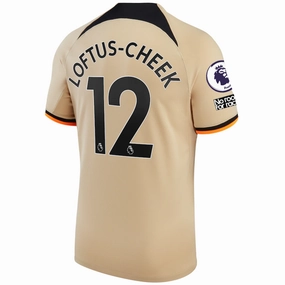 Nike Chelsea Loftus-Cheek Third Jersey w/ EPL   No Room For Racism   Club World Cup Patches 22/23 (Sesame/Black)