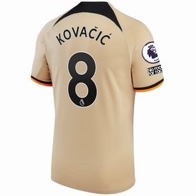 Nike Chelsea Mateo Kovacic Third Jersey w/ EPL   No Room For Racism   Club World Cup Patches 22/23 (Sesame/Black)