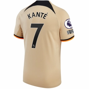 Nike Chelsea N'Golo Kante Third Jersey w/ EPL   No Room For Racism   Club World Cup Patches 22/23 (Sesame/Black)
