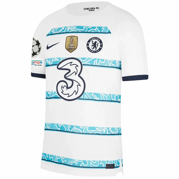 Nike Chelsea Pulisic Away Jersey w/ Champions League   Club World Cup Patches 22/23 (White/College Navy)