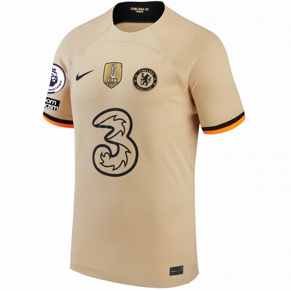 Nike Chelsea Raheem Sterling Third Jersey w/ EPL   No Room For Racism   Club World Cup Patches 22/23 (Sesame/Black)
