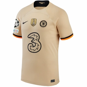 Nike Chelsea Third Jersey w/ Champions League   Club World Cup Patches 22/23 (Sesame/Black)