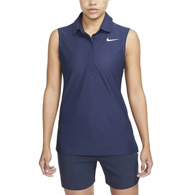 Nike Dri-FIT ADV Tour Sleeveless Golf Polo Midnight Navy/White - SS23 Women
