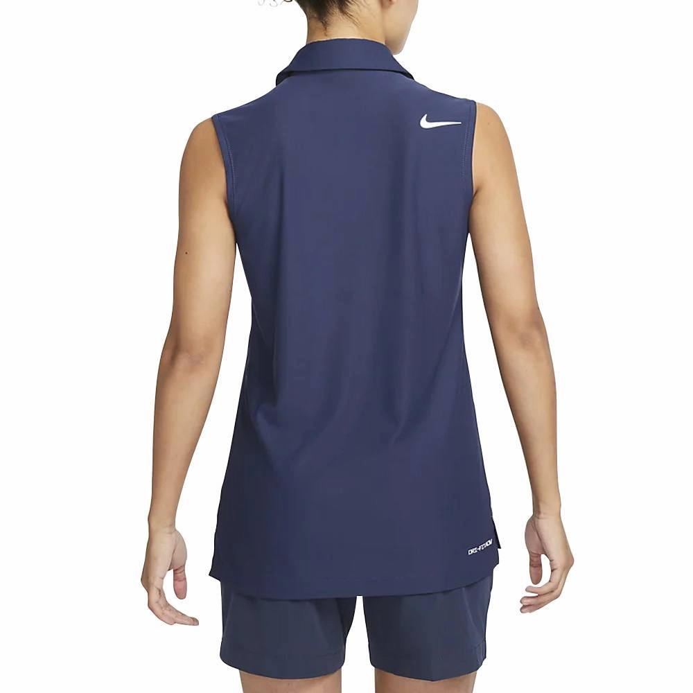 Nike Dri-FIT ADV Tour Sleeveless Golf Polo Midnight Navy/White - SS23 Women