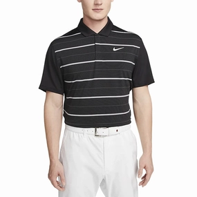 Nike Dri-FIT Tiger Woods Striped Golf Polo Black/Anthracite/White - SS23 Men