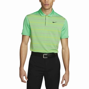 Nike Dri-FIT Tiger Woods Striped Golf Polo Spring Green/Ashen Slate/Black - SS23 Men