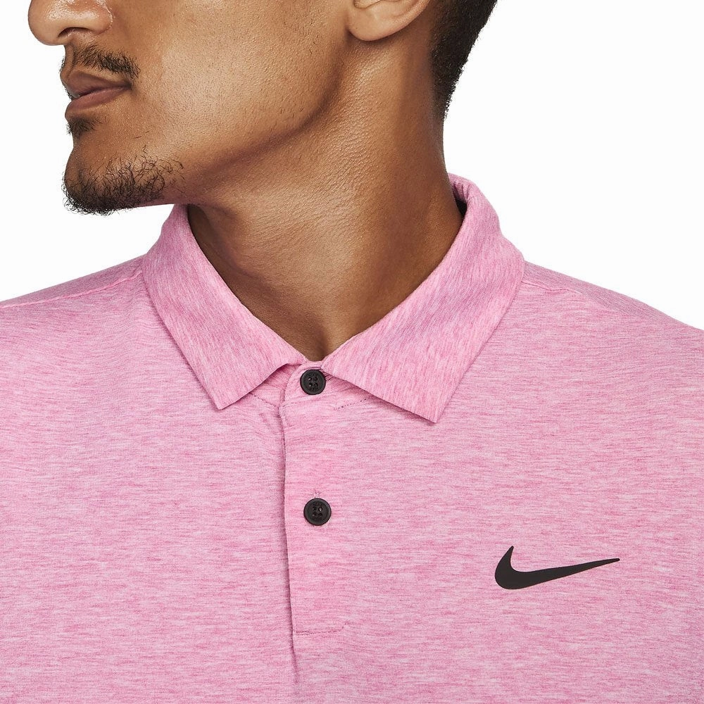 Nike Dri-FIT Tour Heather Golf Polo Fireberry/Black - SS23 Men