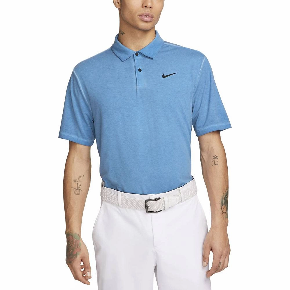 Nike Dri-FIT Tour Washed Golf Polo Blue Void/Black - SS23 Men