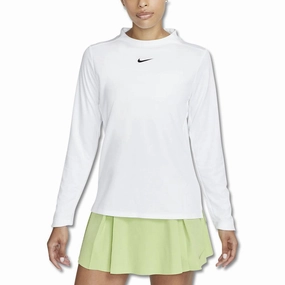 Nike Dri-FIT UV Advantage Crew Golf Mock White/Black - FW23 Women