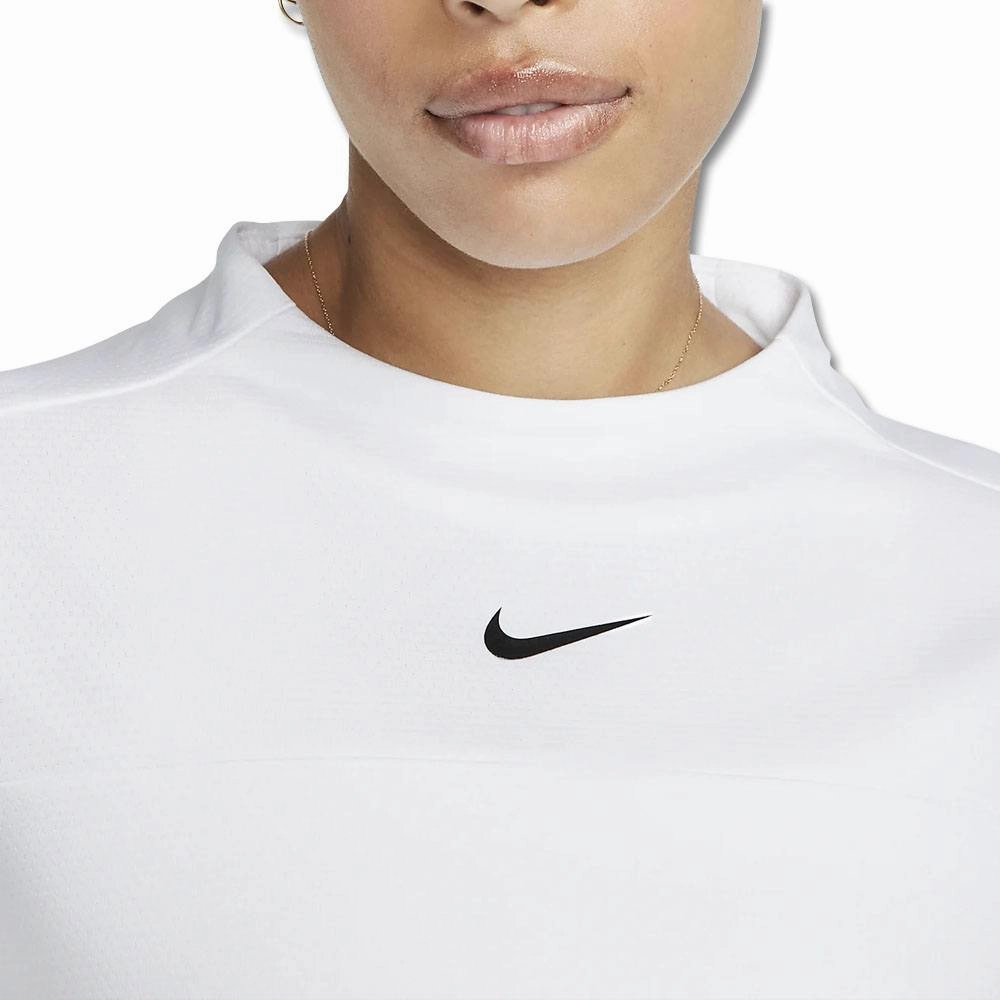 Nike Dri-FIT UV Advantage Crew Golf Mock White/Black - FW23 Women