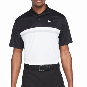 Nike Dri-FIT Victory Color-Blocked Golf Polo Black/White/Light Smoke Gray - SS22 Men