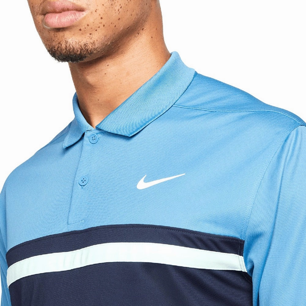Nike Dri-FIT Victory Color-Blocked Golf Polo Dutch Blue/Obsidian/Mint Foam - SS22 Men