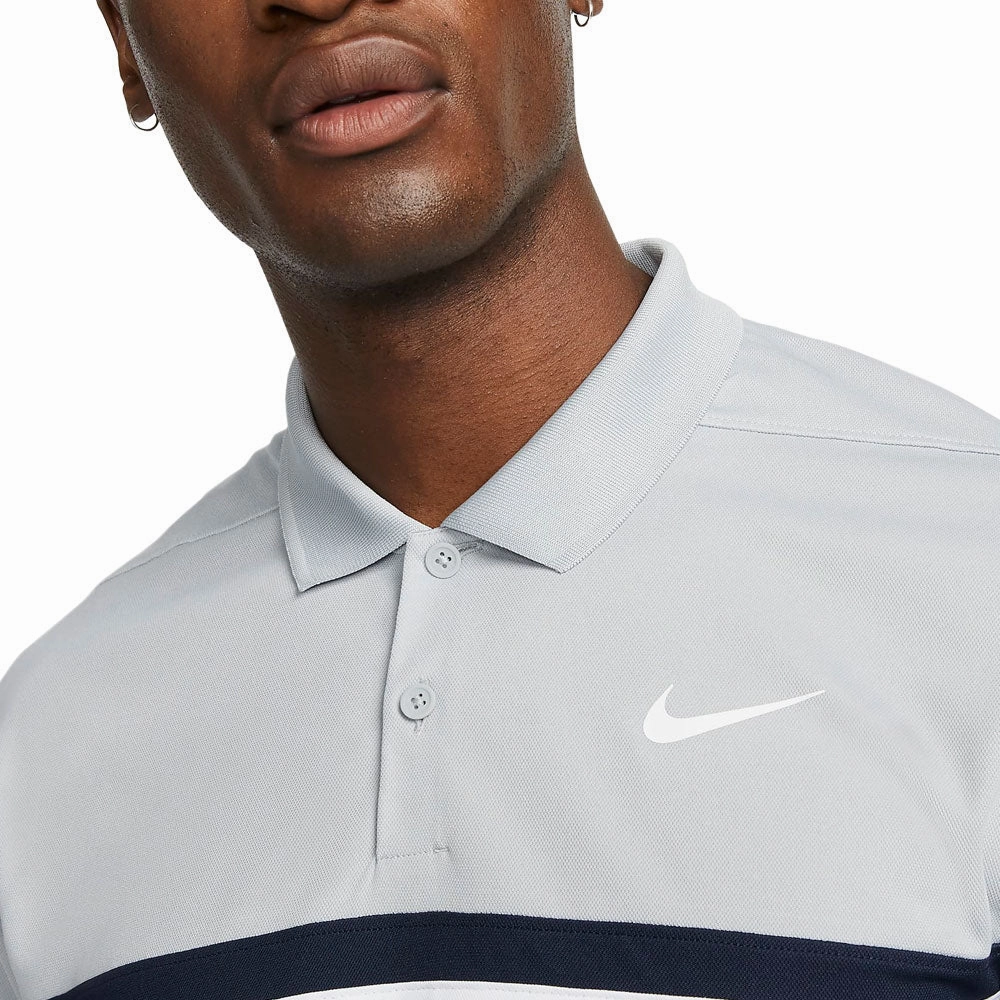 Nike Dri-FIT Victory Color-Blocked Golf Polo Light Smoke Gray/Obsidian/White - SS22 Men