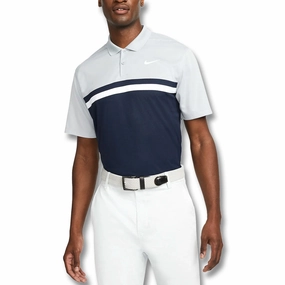 Nike Dri-FIT Victory Color-Blocked Golf Polo Light Smoke Gray/Obsidian/White - SS22 Men